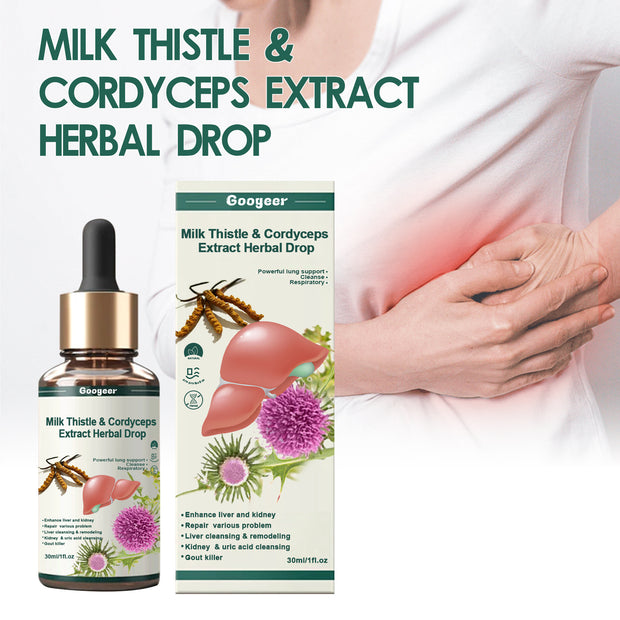 Milk Thistle Cordyceps Sinensis Drops Relieve Body Fatigue Care Essential Oil - My Store