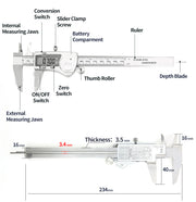 Electronic Digital Display Digital Vernier Caliper 0-150 Stainless Steel Waterproof Industrial High-precision Measuring Tool - My Store