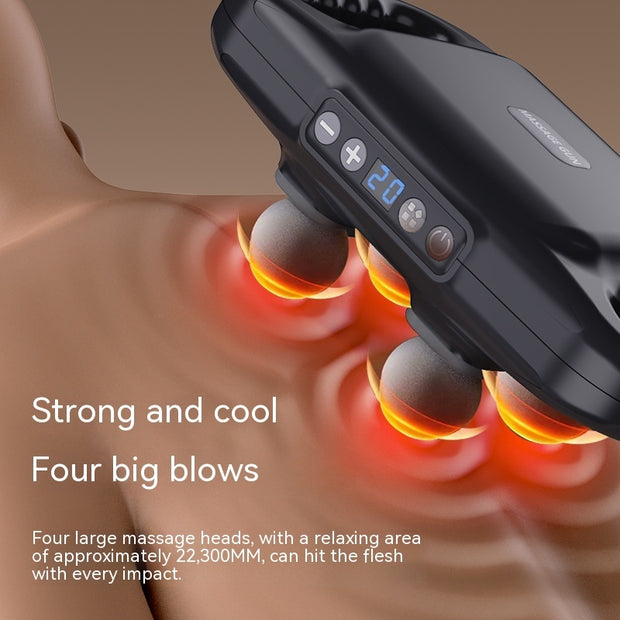 Four Head Massage Gun Massage Gun Whole Body High Frequency Muscle Relaxation Massager - My Store