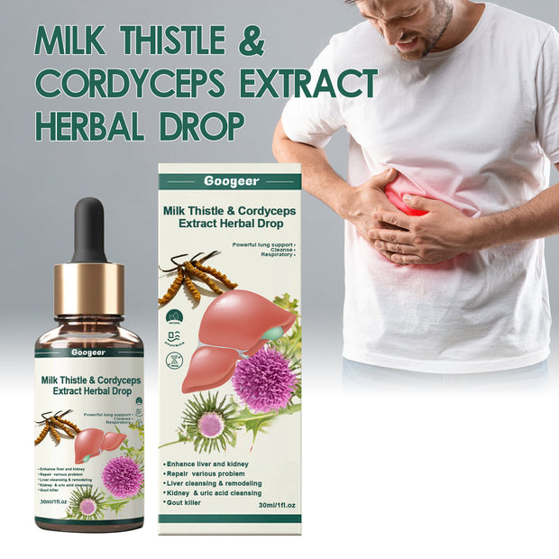 Milk Thistle Cordyceps Sinensis Drops Relieve Body Fatigue Care Essential Oil - My Store