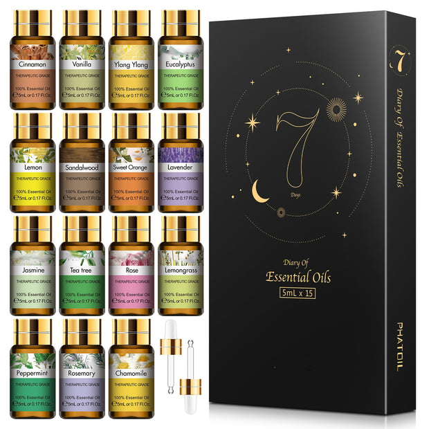 Pure Essential Oils 15pcs Gift Set Natural Plant Aroma - My Store